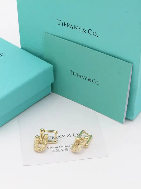 حلق تيفاني زركون قولد وسط حلق tiffany
