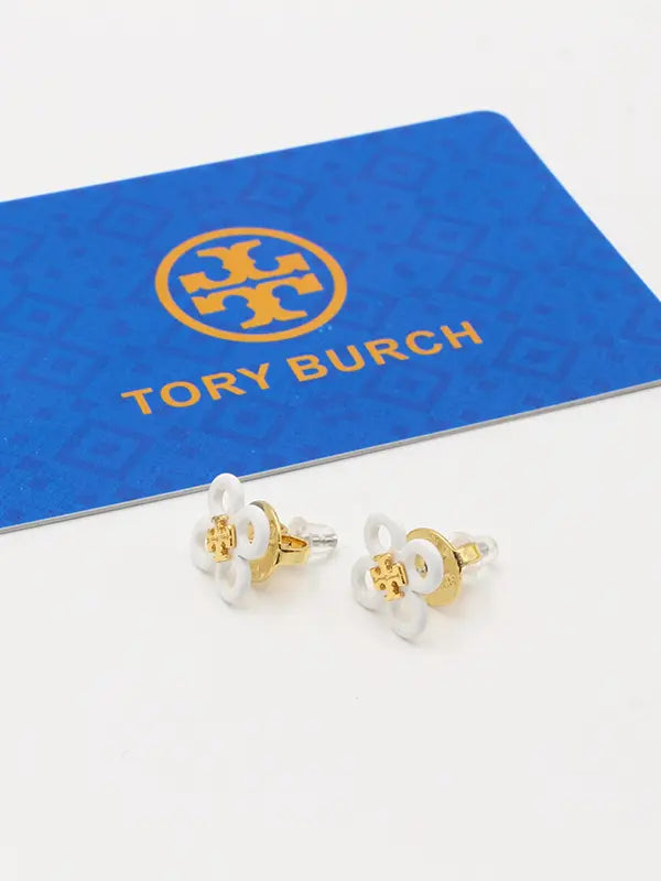 حلق توري بورش ابيض لوقو حلق tory burch
