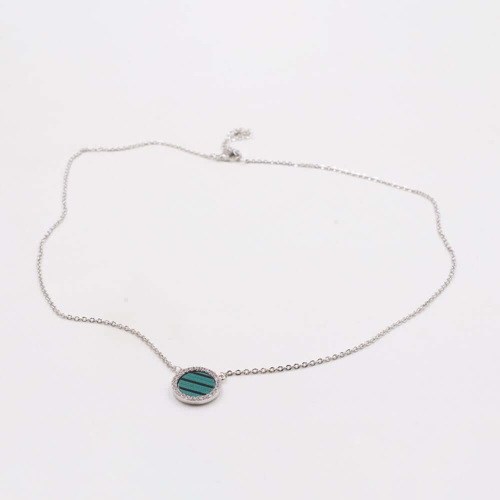 سلسال حجر ملون سلسال متوفر 7 لون اخضر فضي