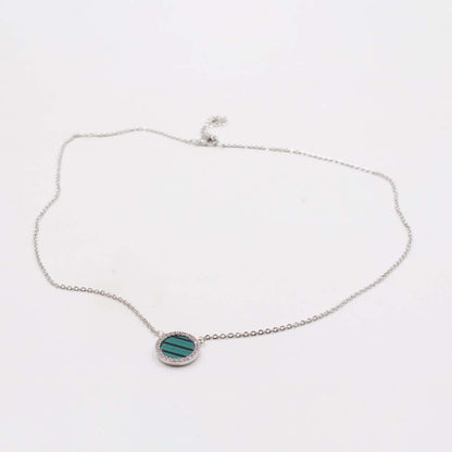 سلسال حجر ملون سلسال متوفر 7 لون اخضر فضي