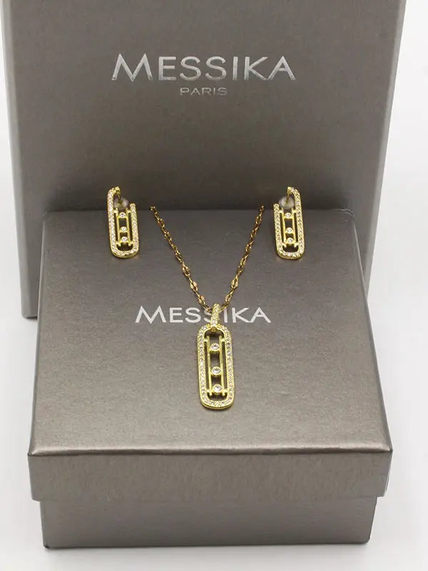 طقم ميسيكا زركون ناعم 2 قطع اطقم messika