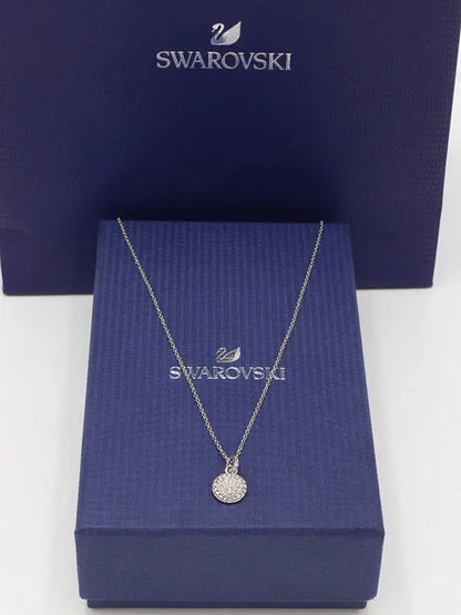 سلسال سواروفسكي سيركل ستون ناعم لوقو سلسال Swarovski فضي