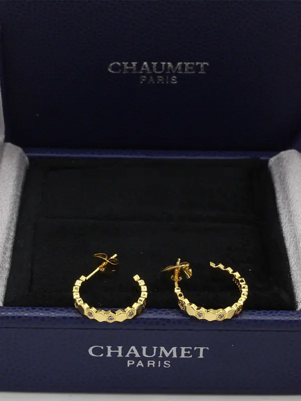 حلق شومية مدور صغير زركون ماستر حلق chaumet