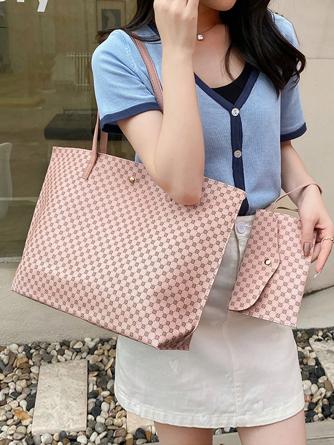 حقيبة نسائية عصرية جديدة بسعة كبيرة شنط وحقائب شنط وردي