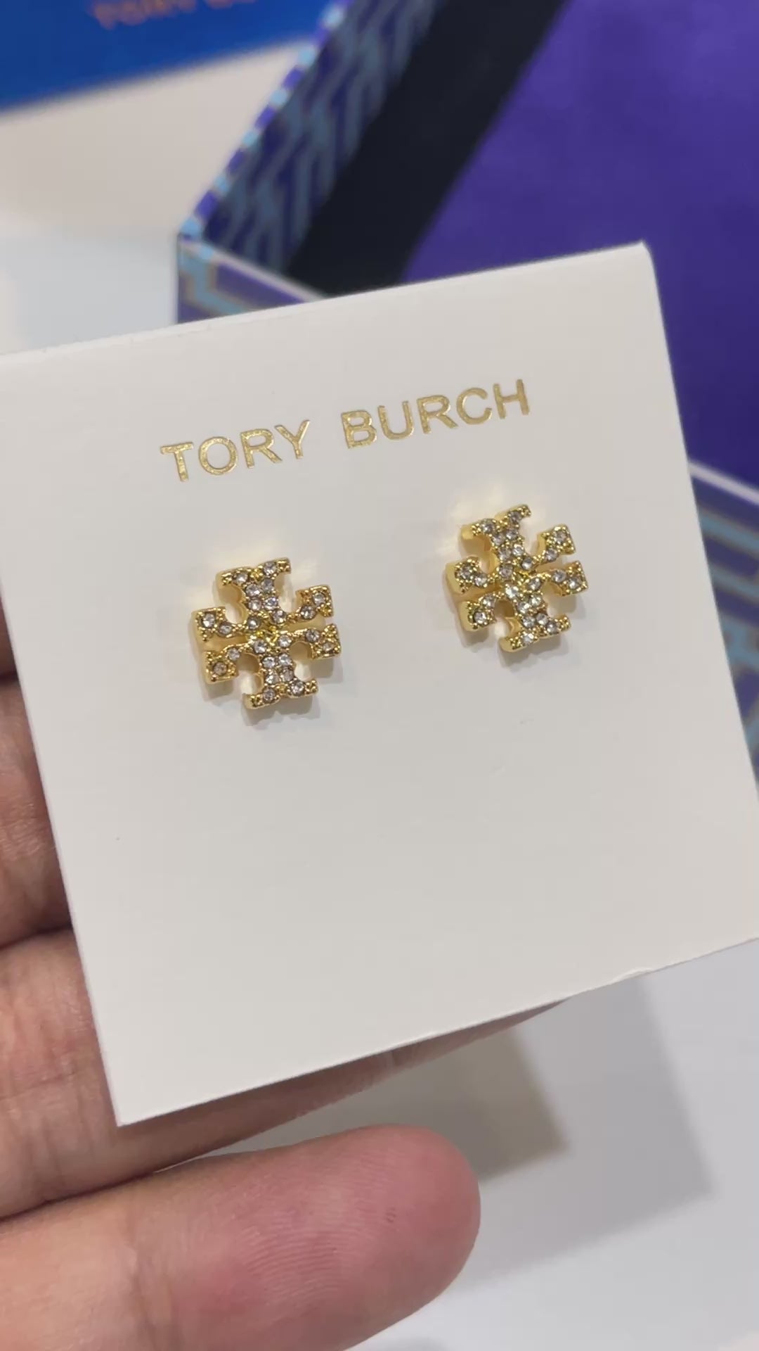 حلق توري بورش كريستال صغير 629 حلق tory burch