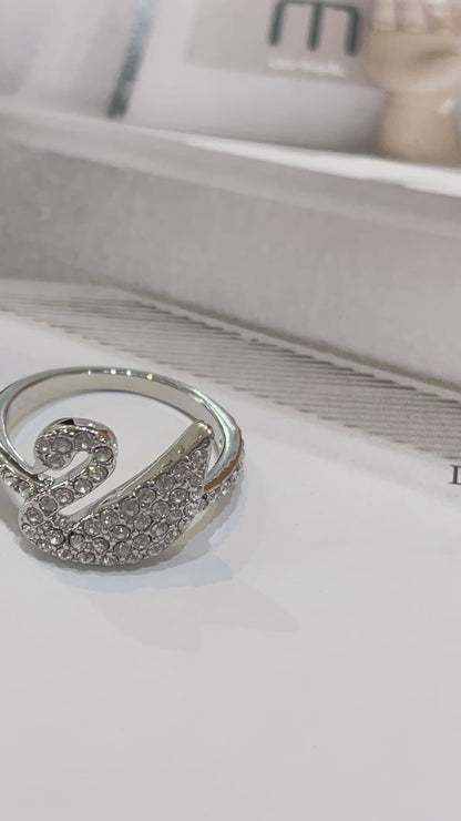 خاتم سواروفسكي سوان فضي خواتم Swarovski