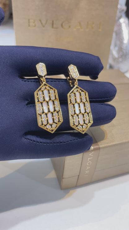 حلق بولغاري وايت شيل زركون ماستر حلق bvlgari