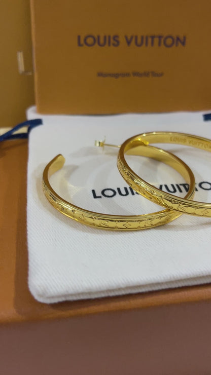 حلق لويس فيتون مدور كبير حلق louis vuitton