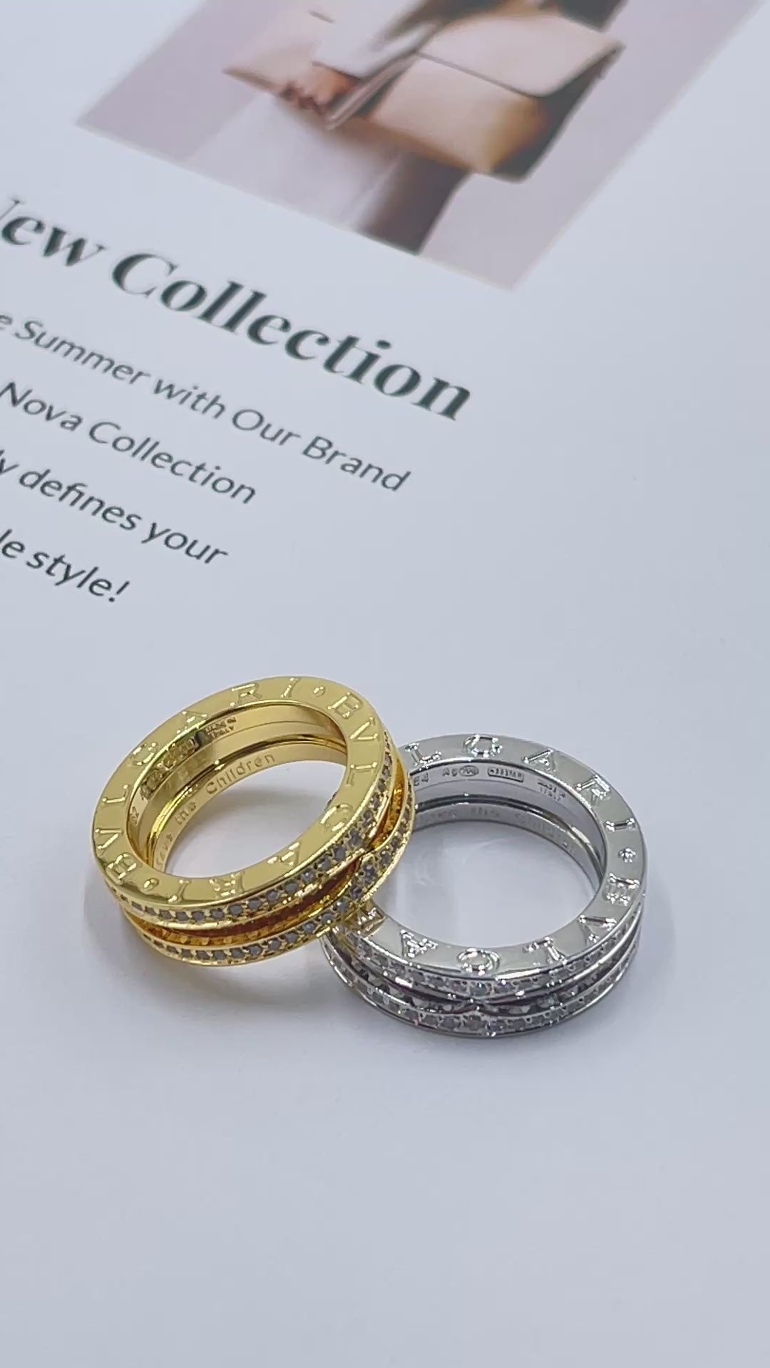 خاتم بولغاري زركون دبل لاينز خواتم bvlgari