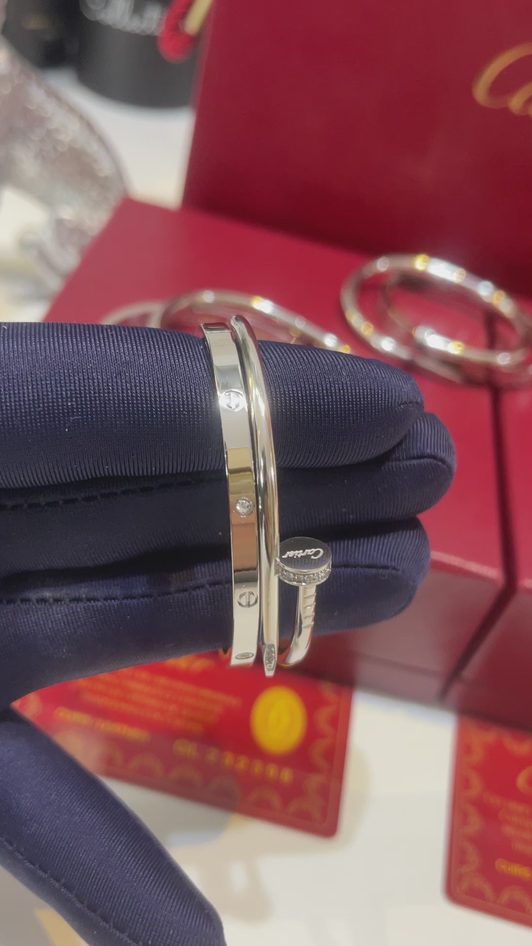 اسوارة كارتير مسمار مع اسواره لوف زركون النحيفة slim اسواره CARTIER