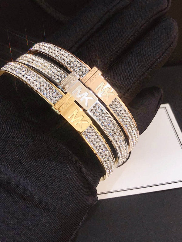 اسوارة مايكل كورس كريستال لوقو MK اسواره Michael Kors فضي