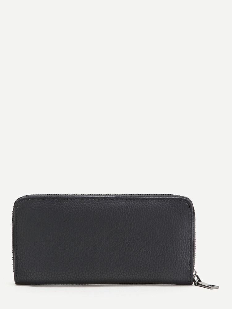 محفظة سوداء بتطريز وردة محافظ متوفر 1 لون  