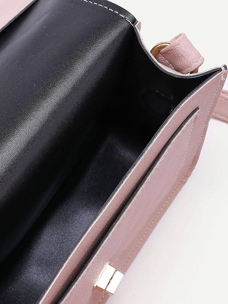 حقيبة الكتف هندسية الشكل تويست قفل سلسلة شنط وحقائب متوفر 2 لون  