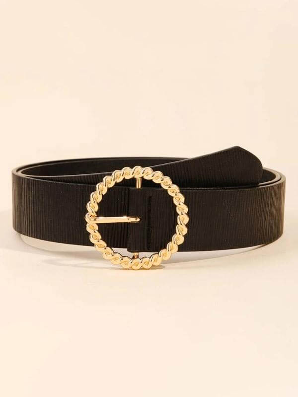 حزام مشبك مدور ذهبي احزمة متوفر 1 لون
