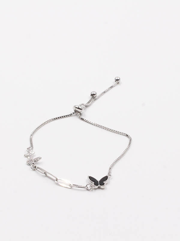 اسواره فراشة جنزير ناعمة اسواره متوفر 1 لون اسود فضي