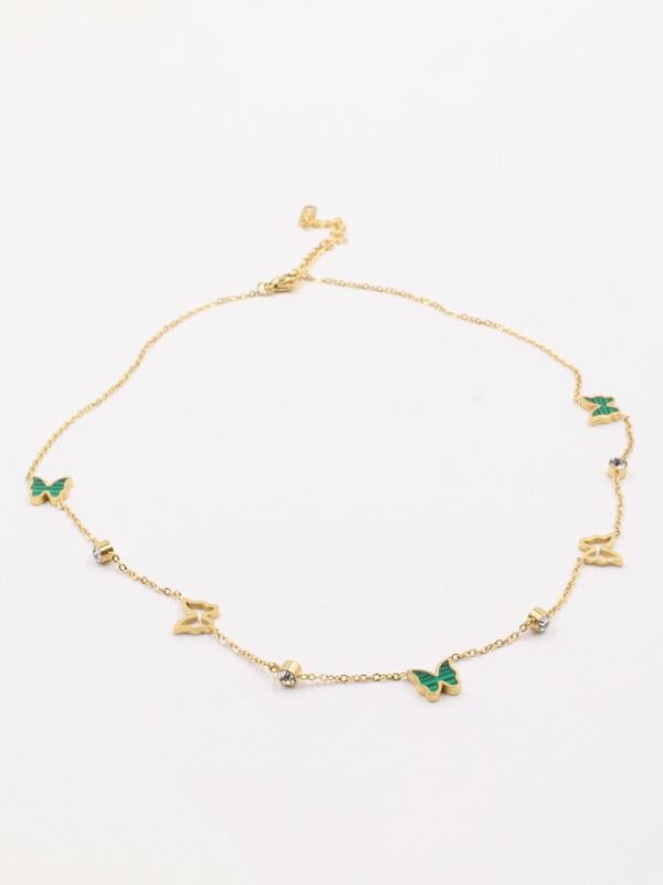 سلسال تشوكر فراشات ملون سلسال متوفر 4 لون اخضر