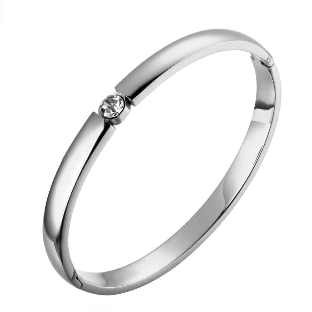 اسواره سوليتير كريستال بانقل اسواره متوفر 2 لون فضي