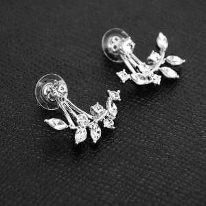 حلق زركون تري دبل ايرينق حلق متوفر 2 لون فضي 