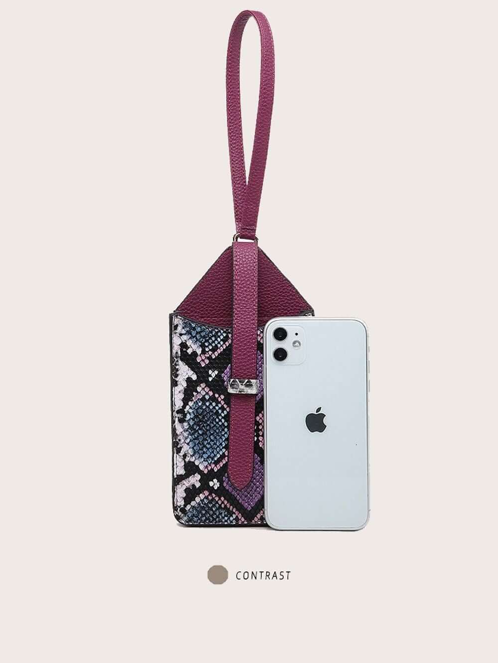 حقيبة جوال جلد ملونة  - Jewel