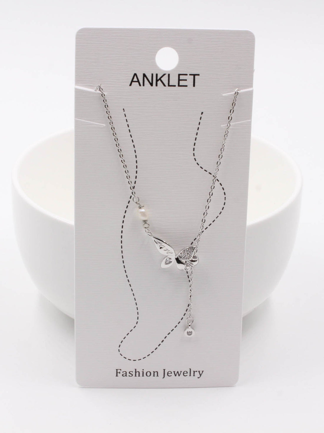 خلخال رجل فراشة زركون لولو خلاخل موقع جويل فضي