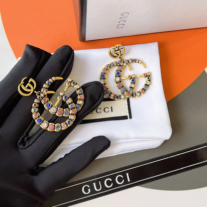 حلق قوتشي انتيك كبير حلق gucci  