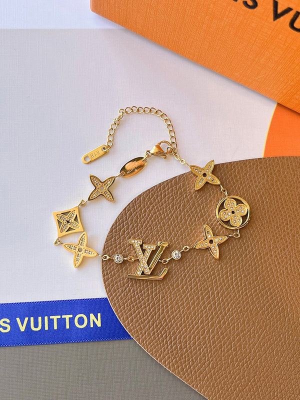 اسواره لويس فيتون ذهبية زركون ناعمة بشعارات اسواره louis vuitton