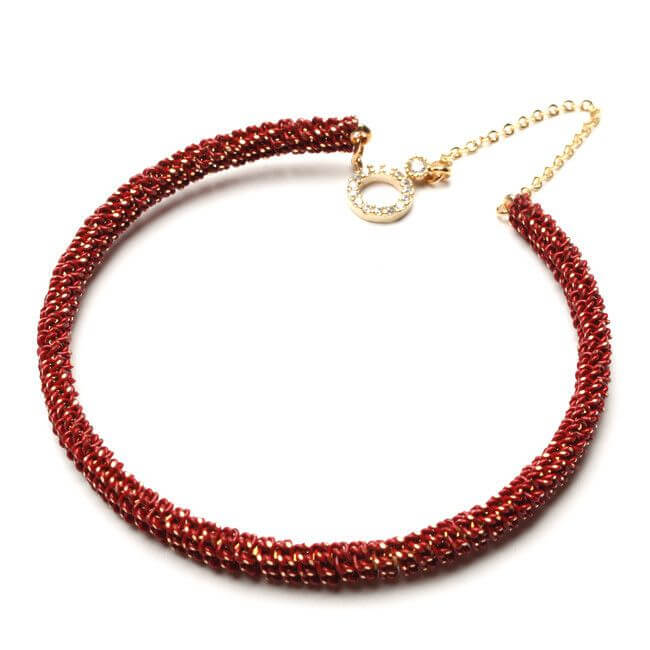 اسواره مبرومه بالسلسال المعدني مدوره اسواره متوفر 6 الوان احمر 