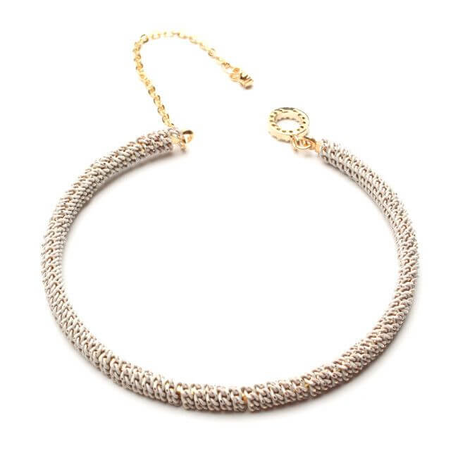 اسواره مبرومه بالسلسال المعدني مدوره ابيض - Jewel