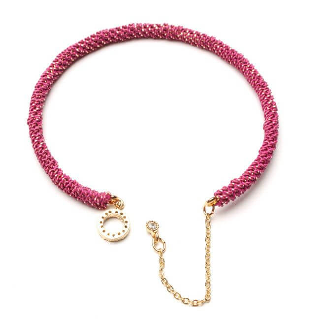 اسواره مبرومه بالسلسال المعدني مدوره فوشي - Jewel