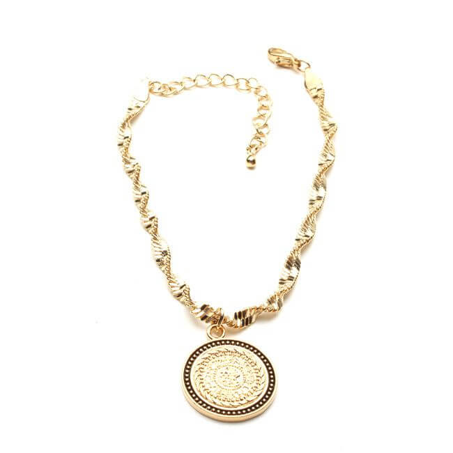 اسواره جنيه دائري اسواره متوفر 1 لون اسود ذهبي 