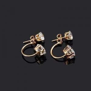 حلق زركون كيرف دبل ايرينق حلق متوفر 2 لون ذهبي 