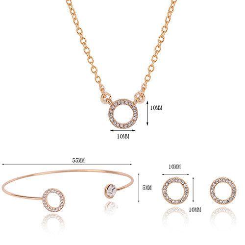 طقم مدور ناعم من 3 قطع مطلي ذهب اطقم متوفر 1 لون ذهبي