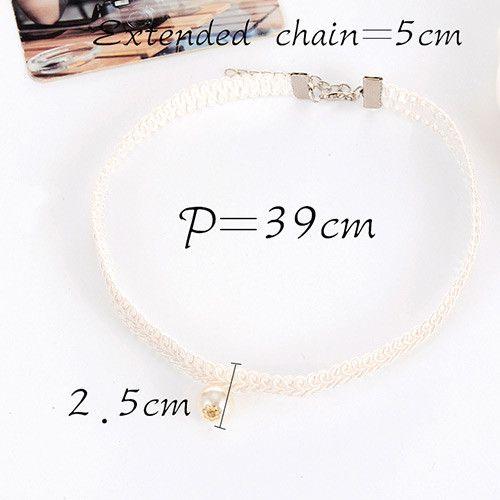 عقد لولو بلون ابيض سلسال متوفر 1 لون