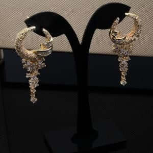 حلق ايلي زركون سهره حلق متوفر 2 لون ذهبي 