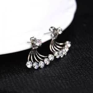 حلق زركون دبل ايرينق حلق متوفر 1 لون فضي 