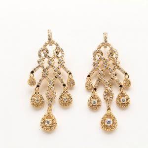 حلق زركون سهره دمعات حلق متوفر 2 لون ذهبي 