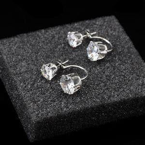 حلق زركون كيرف دبل ايرينق حلق متوفر 2 لون فضي 