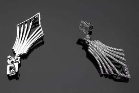 حلق روشن زركون حلق متوفر 2 لون فضي 