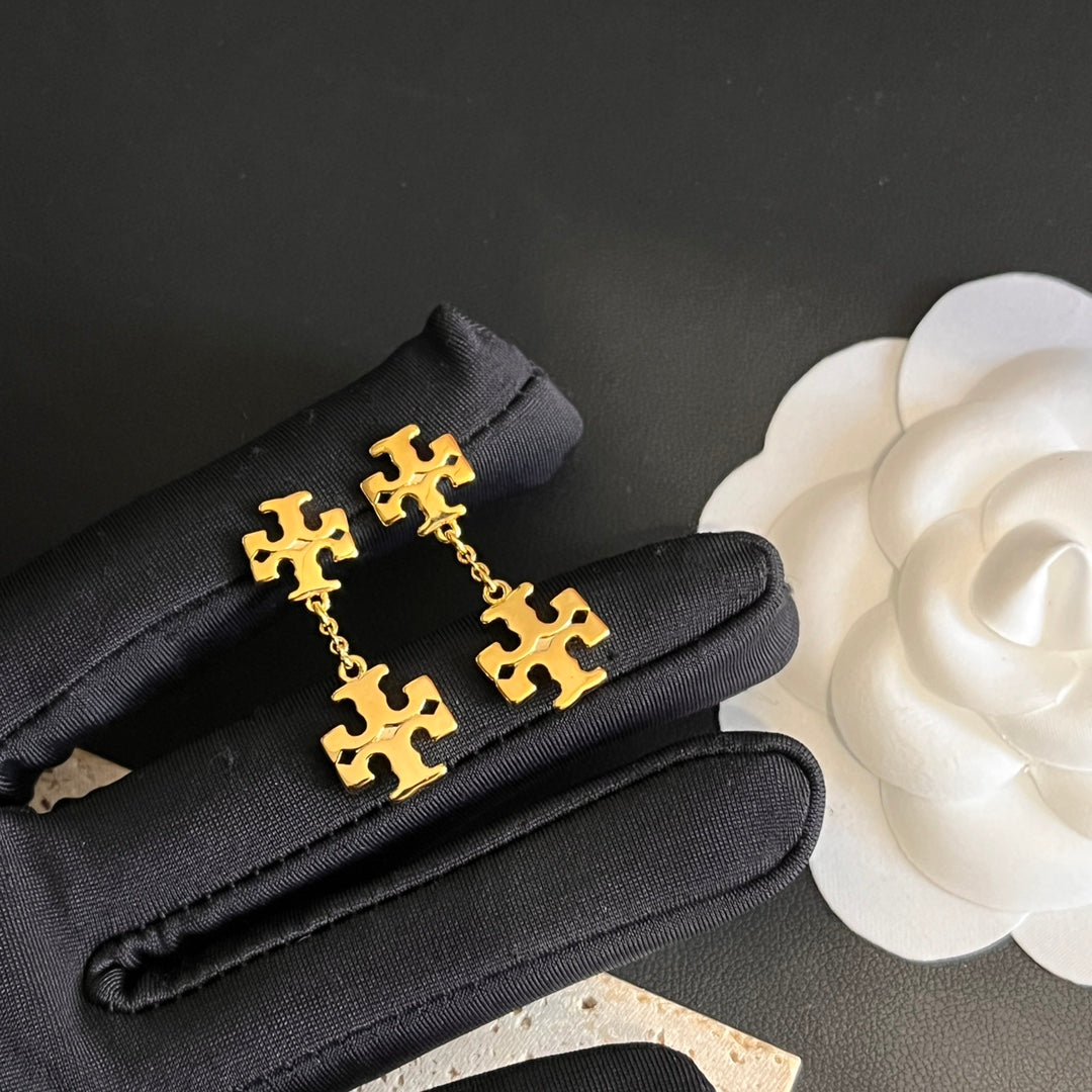 حلق توري بورش دبل لوقو حلق tory burch  