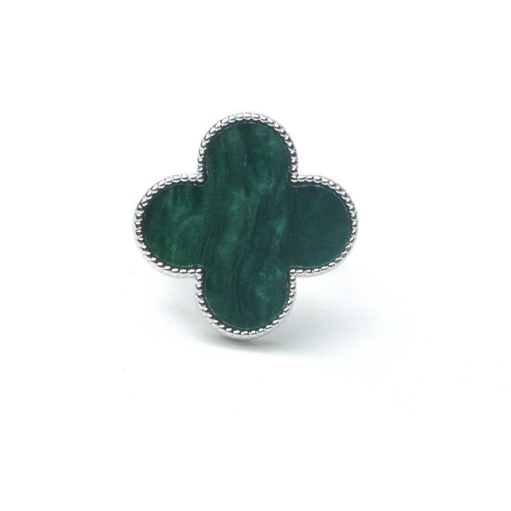 خاتم فان كليف ورده كبيره خواتم متوفر 10 لون اخضر فضي 