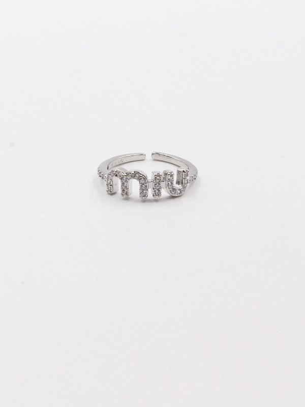 خاتم ميو ميو زركون فضي خواتم miumiu