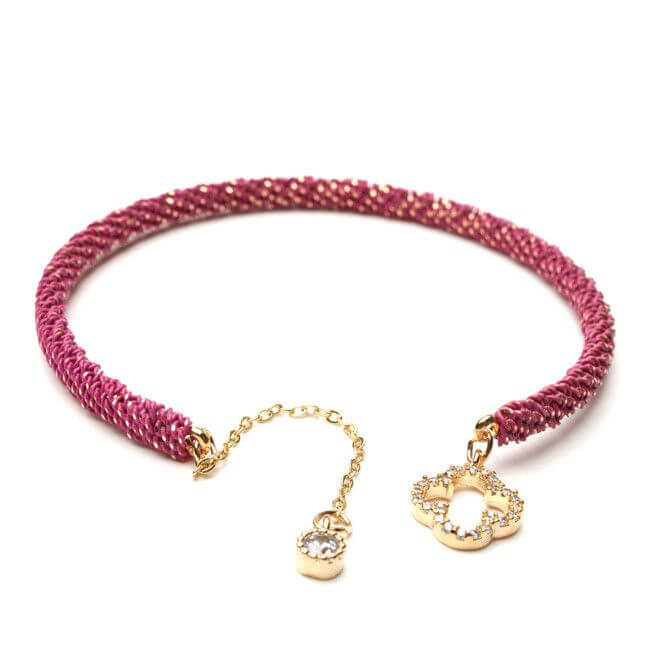 اسواره مبرومه بالسلسال المعدني ورده اسواره متوفر 6 الوان فوشي 