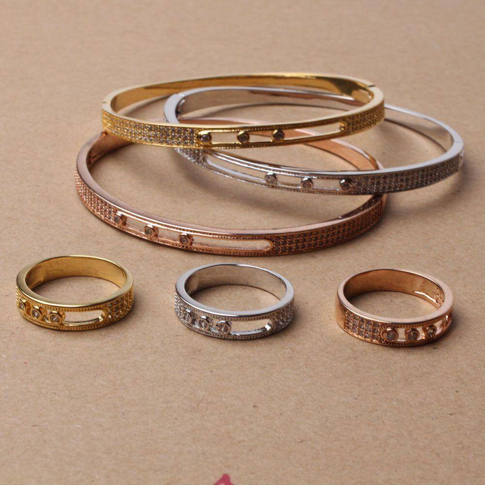 اساور وخواتمها طقم 6 قطع ميسيكا مرصعه بالزركون messika ملون 7