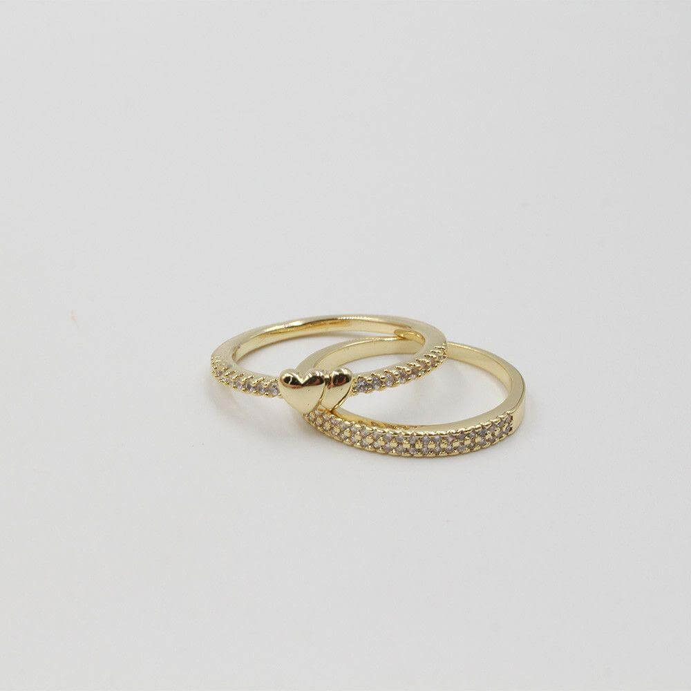 خواتم توينز هارت زركون خواتم متوفر 2 لون ذهبي 6