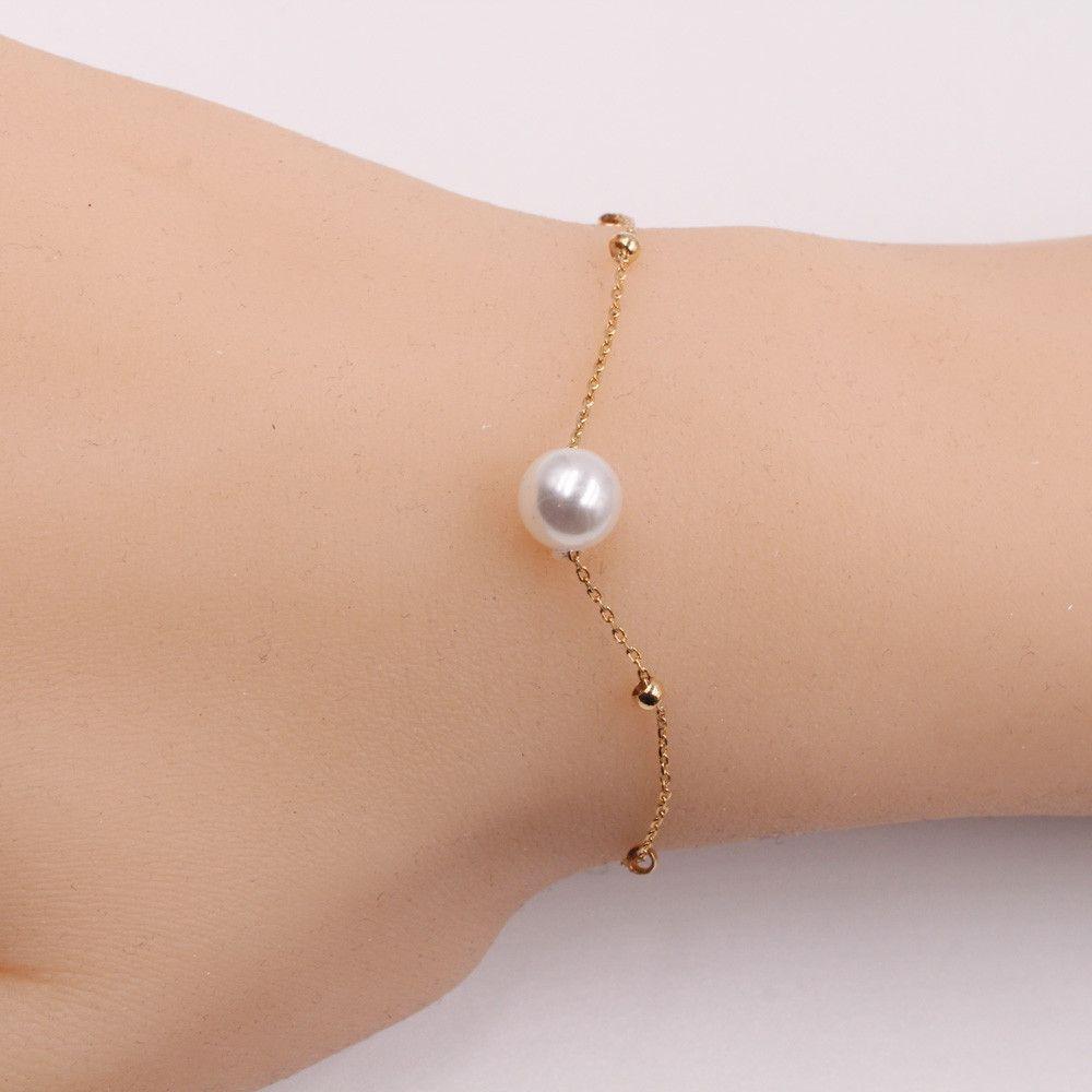 اسواره حبة لولو سلسله بقطع معدينه اسواره متوفر 1 لون