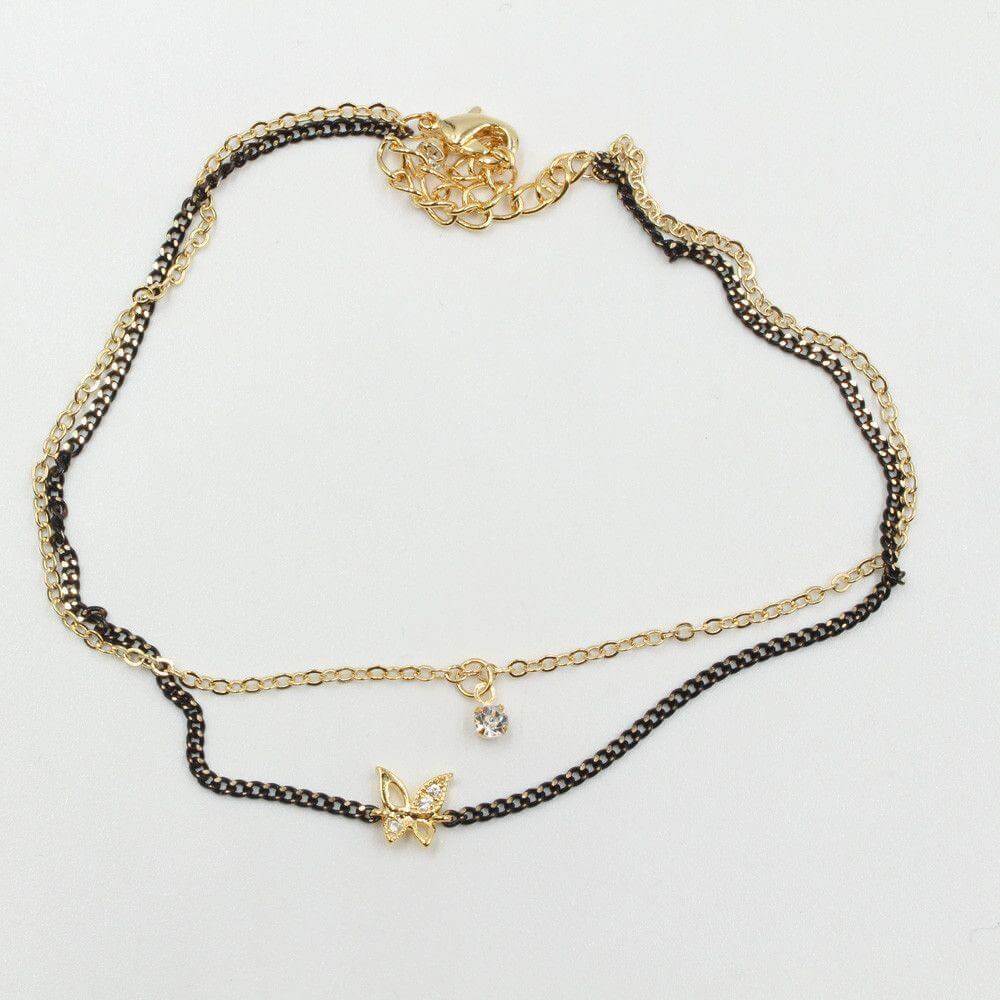 خلخال فراشه دورين انيق ناعم خلاخل متوفر 2 لون ذهبي