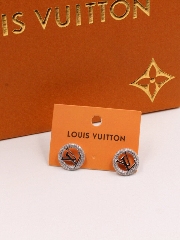 حلق لويس فيتون زركون LV فضي - Jewel