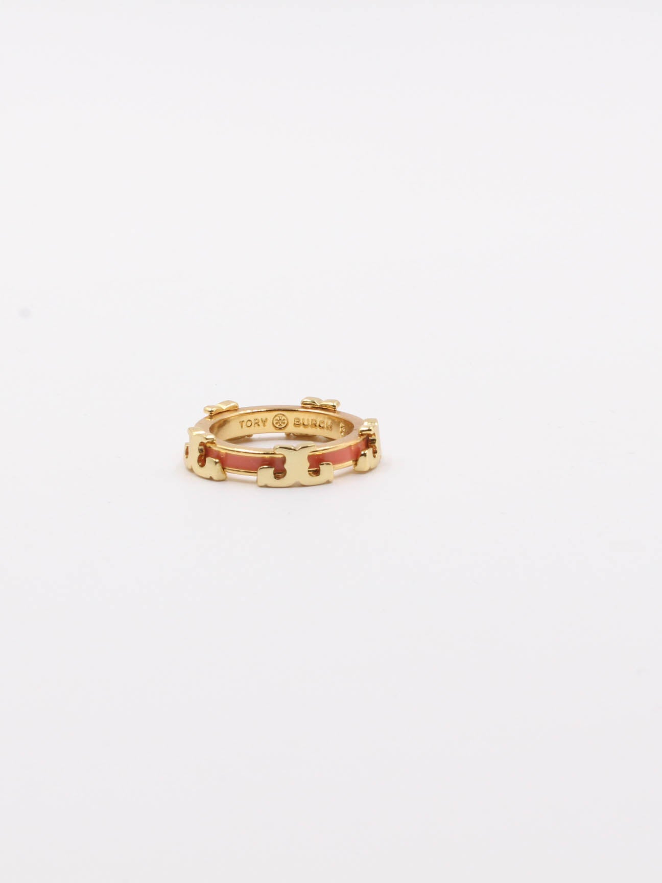 Tory Burch colored ring - خاتم توري بورش الملون خواتم Jewel برتقالي ذهبي 6 