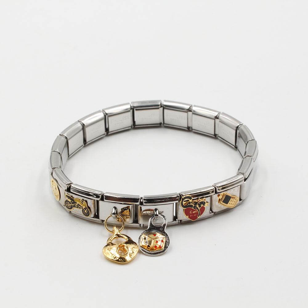 اسوارة نومنيشن ستانلس ستيل دبندنتس اسواره nomination فضي