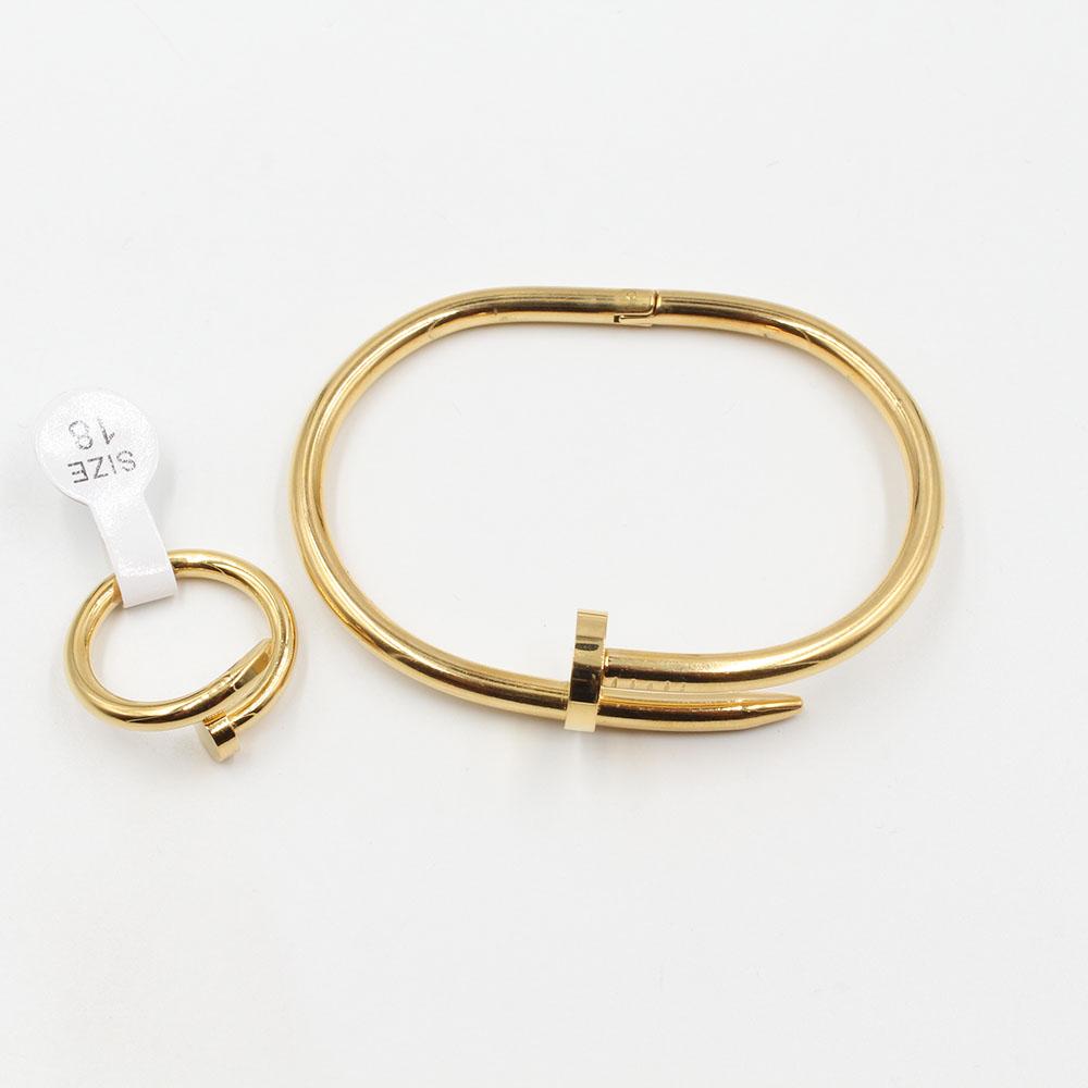 طقم كارتير اسواره وخاتم مسمار ذهبي / 16 - Jewel